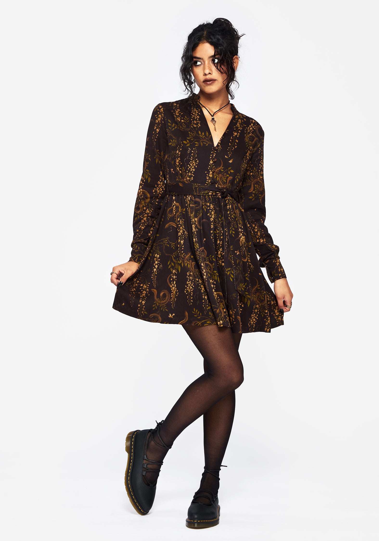 Azazel Snake Printed Belted Mini Dress - Image 4